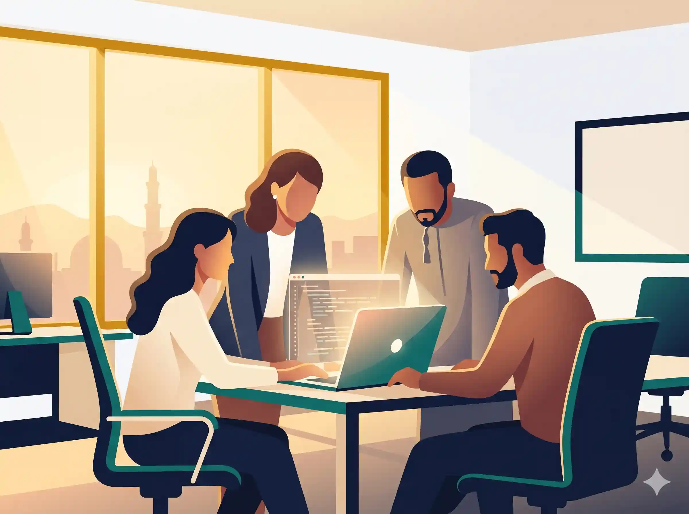 The Tarmeez team collaborating on a project